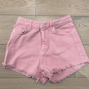 Zara pink denim shorts